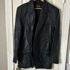 Scully Black Leather Sports coat Men’s size 44